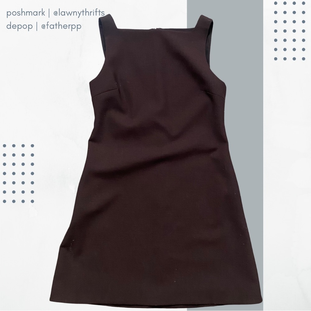 Theory Women's High Square Neck Mini Mink Tailor Stretch sz 4 NWT $385
